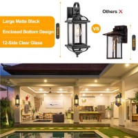 Roravilila 18 2Pack Black Porch Lights Outdoor Light Fixtures Antirust Aluminum Exterior Light Fixtures With Clear Glass W