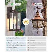 Vianis Large Dusk To Dawn Porch Lights Outdoor Oil Rubbed Bronze Exterior Wall Lantern Light Fixture Wall Mount Modern Outdoor