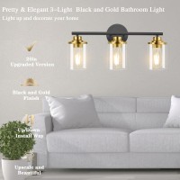 Porphyions Bathroom Light Fixtures Vanity Lights Black And Gold Bathroom Lights Over Mirror Gold Black Vanity Light For Bathroom