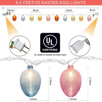 Sunsgne Easter Egg String Lights Easter Tree Lights, 8.5Ft Easter Decorative Lights Easter Egg Ornaments With 10 Clear Colorful Fairy Lights For Outdoor Bedroom Party Holiday Home Tree Decoration