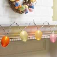 Sunsgne Easter Egg String Lights Easter Tree Lights, 8.5Ft Easter Decorative Lights Easter Egg Ornaments With 10 Clear Colorful Fairy Lights For Outdoor Bedroom Party Holiday Home Tree Decoration