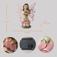 Suyorpe Garden Fairy Decor Solar Outdoor Statues Fairy Garden Accessories Fairy Figurine For Outside Garden Gifts Resin Orname