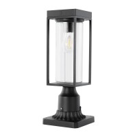 Lutec Solar Post Light Dusk To Dawn Aluminium Solar Lamp Post Light Fixture With Pier Mount Base Exterior Black Solar Fence Li