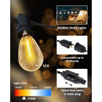 Loniuto Outdoor String Lights 200Ft Patio String Lights With 100 S14 Vintage Waterproof Shatterproof Led Bulbs 2700K Hanging