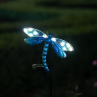 Suyorpe Solar Garden Lights , Dragonfly Outdoor Decor,Metal Stakes Lights For Lawn,Yard,Patio,Pathway,Waterproof Dragonfly Gifts,Size 9.21 * 1.65 * 32.68Inches