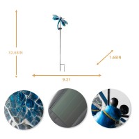 Suyorpe Solar Garden Lights , Dragonfly Outdoor Decor,Metal Stakes Lights For Lawn,Yard,Patio,Pathway,Waterproof Dragonfly Gifts,Size 9.21 * 1.65 * 32.68Inches