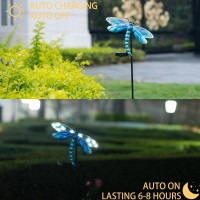 Suyorpe Solar Garden Lights , Dragonfly Outdoor Decor,Metal Stakes Lights For Lawn,Yard,Patio,Pathway,Waterproof Dragonfly Gifts,Size 9.21 * 1.65 * 32.68Inches