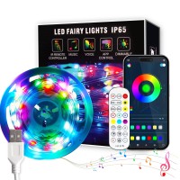 Oraluce Smart Fairy Lights With 2.4G Remote Plug In, Ip65 33Ft 100 Led Fairy Light For Bedroom Usb Bluetooth App Control, Rgb Color Changing Outdoor String Lights, Music Sync Twinkle For Outdoor Party