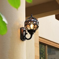 Wall Sconces , Rustic Wall Sconces Lighting Fixture E27 Porch Lamps V-Intage Outdoor Wall Light Garden Lantern Exterior Wall Sconce Waterproof Wall Mount Lamps, For Garage Patio Balcony ( Color : Svar