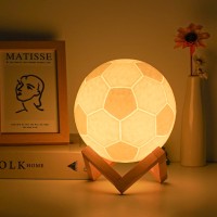 Balkwan Soccer Night Light For Boys 16 Colors Changing Sport Moon Lamp For Kids Dimmable With Remote Control Home Decor Birthday