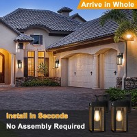 Yomisga Solar Outdoor Wall Lights Dusk To Dawn Solar Porch Light Exterior Lighting Sconce With Motion Sensor Waterproof Solar P