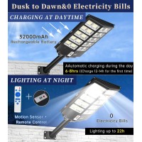 Jaynlt 3200W Solar Street Lights Outdoor,320000Lm 6500K Commercial Parking Lot Lights Dusk To Dawn, Waterproof Solar Security Flood Lights With Motion Sensor And Remote For Yard, Garage, Driveway