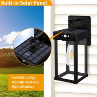 Yomisga Solar Outdoor Wall Lights Dusk To Dawn Solar Porch Light Exterior Lighting Sconce With Motion Sensor Waterproof Solar P