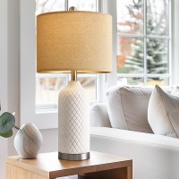 Gsafava 2425 Single Table Lamp For Bedroom Modern Ceramic Nightstand Lamp White Bedside Lamp Boho Living Room Lamp Farmhouse