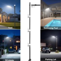 Street Light Pole 12Ft,Street Lamp Post For Outdoor Lights,Solar Street Light Pole Accessory For Backyard, Street, Patio,Park,Parking Lots,Gray