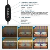 Mosthink Grow Lights Full Spectrum Led Grow Lights Strips For Indoor Plants Plant Lights With Auto On Off Timer 3 6 12H 40W Dim