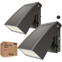 Litezone Led Wall Pack Lights 60W 7800Lm, 2Pack Etl Listed Led Wall Packs With Photocell, 5000K Ip65 Adjustable Outdoor Wall Light Fixtures For Warehouse, Garage, Yard, Barn, Parking Lot, Alleyways