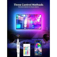 Kantutoe Tv Led Lights 131Ft Led Lights For 4360In Tv Rgb Tv Led Backlight Behind With Music Sync Bluetooth App And Remote C