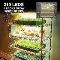 Mosthink Grow Lights For Indoor Plants Full Spectrum 5500K Led Grow Lights Strips Plant Lights For Indoor Growing With Auto Tim