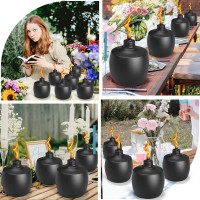 Falbawr 4Pack Citronella Tabletop Torches 205 Oz Table Top Torches For Outdoor Metal Oil Burner Candles Garden Torches With