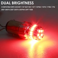 Txkrhwa 2Pcs 1157 7528 Led Brake Lights Bulbs, 7.5W 1400 Lumens Super Bright Red Brake Tail Light Ip67 Waterproof Led Bulbs 360 Beam Plug And Play Brake Lights Bulbs For Car Vehicle(Red Light)