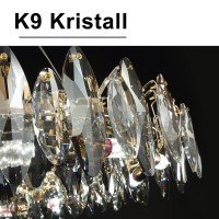 Modern Led Crystal Chandelier Luxury, 8-Lights Postmodern Gray Crystal Decorative Pendant Lamp Sparkling Egg-Shaped Crystal Pendant Light Gold For Bedroom Living Room