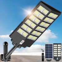 Vipzon 3800W Solar Street Lights Outdoor Wide Angle Solar Lights Outdoor Solar Parking Lot Lights Dusk To Dawn 6500K Street