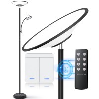 Lepowertec Floor Lamp For Living Room Bright Standing Lamp With Wall Switch And Remote 60 Lighting Effects Led Reading Lamp