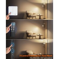 Lepowertec Floor Lamp For Living Room Bright Standing Lamp With Wall Switch And Remote 60 Lighting Effects Led Reading Lamp