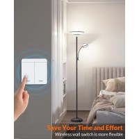 Lepowertec Floor Lamp For Living Room Bright Standing Lamp With Wall Switch And Remote 60 Lighting Effects Led Reading Lamp