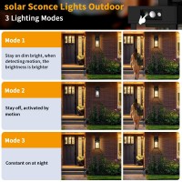 Solar Sconce Lights Outdoor Solar Porch Light With Motion Sensor 3 Lighting Modes Solar Wall Lights Outdoor Waterproof With