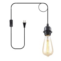 Kenmi 15 Feet Plug In Pendant Light Black Extension Hanging Lantern Cord Cable With Inline Onoff Switch