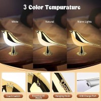 Yotozu Small Bird Touch Lamp Dimmable And Cordless Bird Night Light Usb Rechargeable Touch Sensor Control Table And Desk Lamp