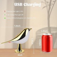 Yotozu Small Bird Touch Lamp Dimmable And Cordless Bird Night Light Usb Rechargeable Touch Sensor Control Table And Desk Lamp