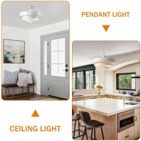 Doungros Mid Century Pendant Light Fixtures Ceiling Pendant Lighting 3-Layer Metal Shade Design Vintage Flush Mount Light For Dining Table Kitchen Island Hallway (White)