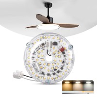 Wowatt 393 Led Fan Light Kits Replacement Dimmable Led Retrofit Kit 20W 120V 2000Lm 3 Color Temperature 3000K 4000K 5000K Ce