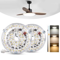 Wowatt 393 Ceiling Fan Led Light Replacement 3000K 4000K 5000K Dimmable 20W Led Retrofit Kit Led Ceiling Fan Light Kit Round