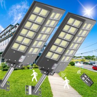 Jadisi 2Pack Solar Parking Lot Lights 4800W Solar Street Light 480000Lm Dusk To Dawn Street Lights Solar Powered Ip67 Waterpro