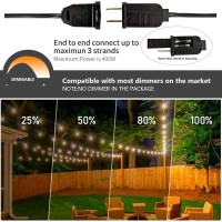 Rtty Outdoor String Lights 300Ft 3 Pack 100Ft G40 Led Patio Lights With 52Pcs Plastics Bulbs Waterproof Shatterproof Dimmable G