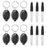 Uniclife Mini Keychain Flashlights Permanent Marking Pens Portable 12 Lumen Battery Powered Led Torches And Black Marker Pens