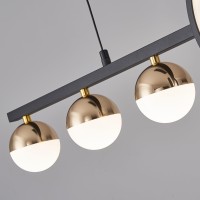 Oranoor Modern Black Gold Chandeliers For Dining Room Dimmable Led Chandelier Linear Pendant Light For Kitchen Island 39In Glo