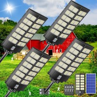 Jadisi 4Pack Solar Parking Lot Lights 9600W Solar Street Light 960000Lm Dusk To Dawn Street Lights Solar Powered Ip67 Waterpro