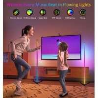 Ks Kingstar Modern Led Floor Lamp Corner Mix Color Changing Mood Lighting With App And Remote Control, Music Sync/Diy Colors For Bedroom Living Rooms Gaming Room