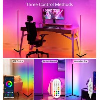 Ks Kingstar Modern Led Floor Lamp Corner Mix Color Changing Mood Lighting With App And Remote Control, Music Sync/Diy Colors For Bedroom Living Rooms Gaming Room