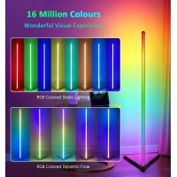 Ks Kingstar Modern Led Floor Lamp Corner Mix Color Changing Mood Lighting With App And Remote Control, Music Sync/Diy Colors For Bedroom Living Rooms Gaming Room