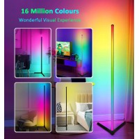 Ks Kingstar Modern Led Floor Lamp Corner Mix Color Changing Mood Lighting With App And Remote Control, Music Sync/Diy Colors For Bedroom Living Rooms Gaming Room