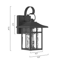 Lawyettle 2 Pack Dusk To Dawn Outdoor Wall Lights Exterior Light Fixtures Wall Mount With Ripple Glass Waterproof Black Porch