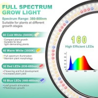 Lordem 10 Full Spectrum Grow Light 160 Leds Plant Lamp For Indoor Plants Grow Lamp With 4812H Auto Timer 10 Dimmable Leve