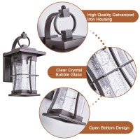 Eeru Oil Rubbed Bronze Outdoor Light Sconces Wall Mount Matte Brown Outdoor Wall Lamp Large Exterior Porch Wall Lantern With See