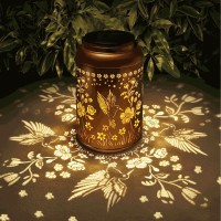 Solar Lanterns Outdoor Waterproof Hummingbird Garden Decor Gifts For Women Mom Grandma Hanging Solar Lights Metal Solar Decoration Outsideled Lanterns For Yard, Patio, Lawn, Pathway, Landscape